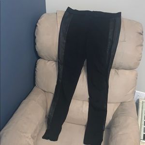 Olivaceous Black Leggings w/Faux Leather